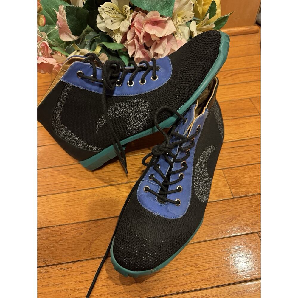 fluevogg nebula black/blue sporty lace-up boot 10 ( Mens700